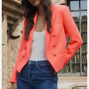 L'AGENCE Neon Coral Blazer